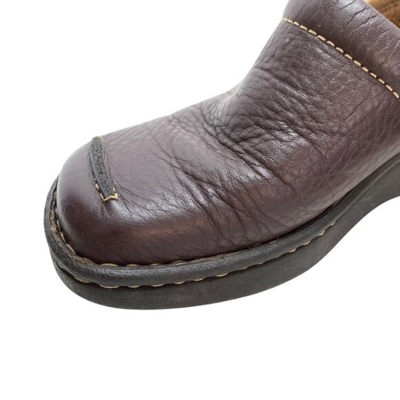 Born Womens Comfort Slip On Clogs Leather Wedge Square Toe Loafers Shoes sz 6 - Picture 7 of 16